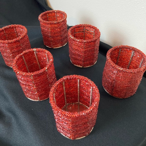 👻Red Beaded Decorative Holders (6) - Picture 2 of 4